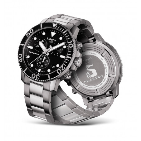 Montre Tissot Seastar 1000 Chronographe Noir & Rouge Acier 