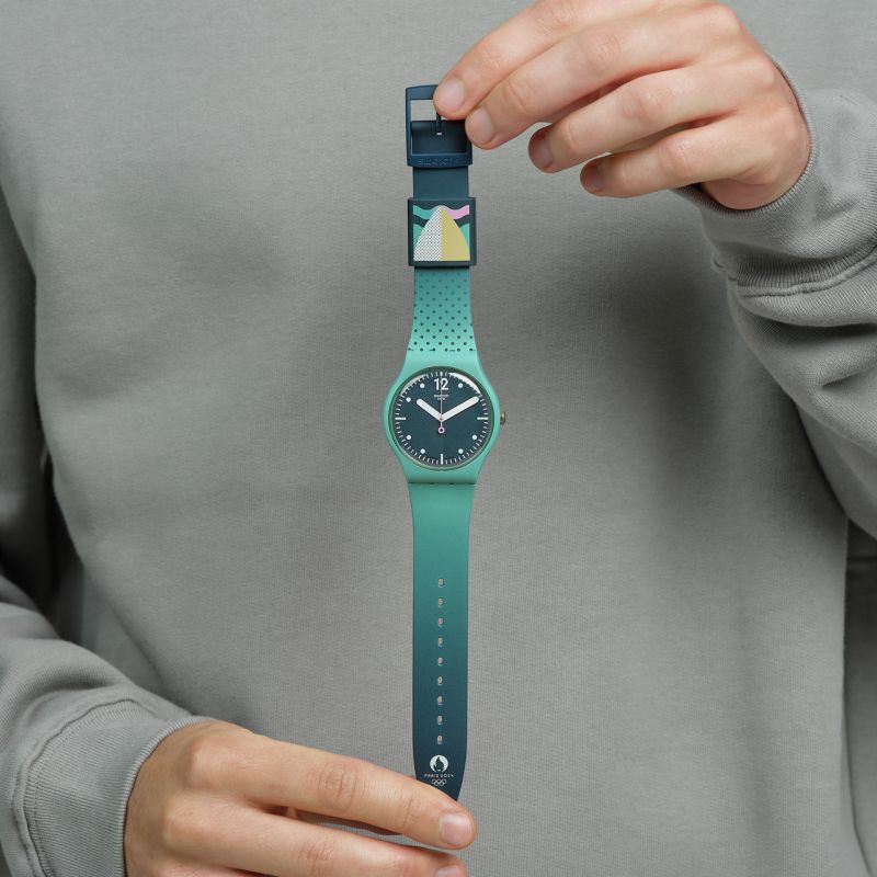 Swatch Jeux Olympiques Paris 2024 SO29G108 GREEN BACKSIDE WAVE