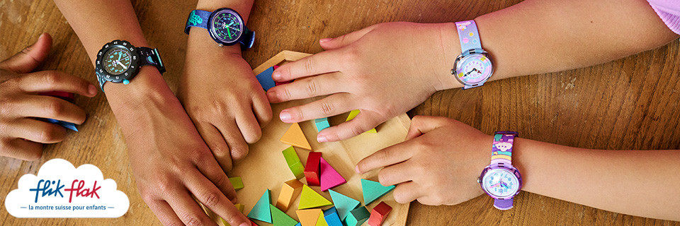 Acheter une montre enfant Flik Flak la montre suisse pour filles et garçons.